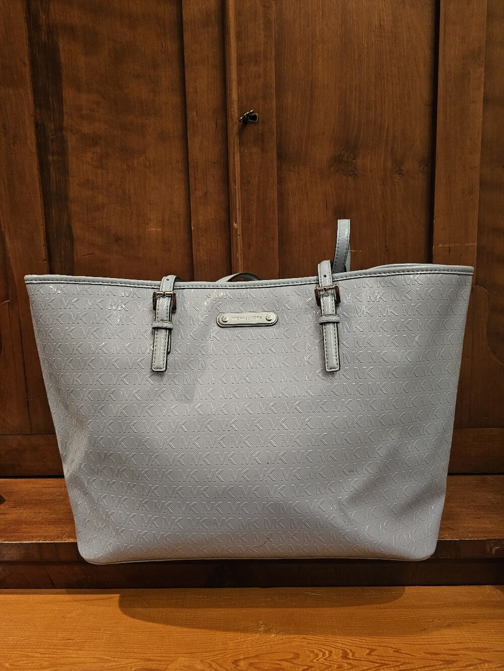 MICHAEL Michael Kors Jet Set Travel Large Tote – Periwinkle Blue Logo